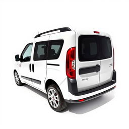 A striking Fiat Doblo vehicle in a pristine white finish, showcasing its modern design and sleek lines