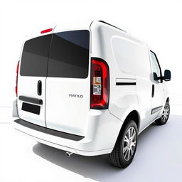 A striking Fiat Doblo vehicle in a pristine white finish, showcasing its modern design and sleek lines