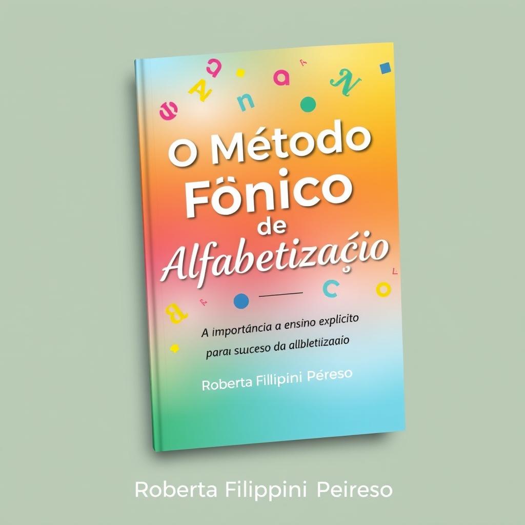 A professional and engaging e-book cover design for an educational book titled "O Método Fônico de Alfabetização"