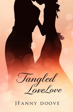 A minimalist book cover design featuring the silhouettes of couples gently entwined, embodying the theme of romance and love