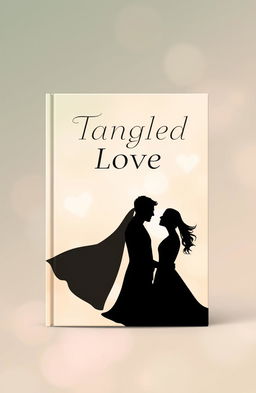 A minimalist book cover design featuring the silhouettes of couples gently entwined, embodying the theme of romance and love