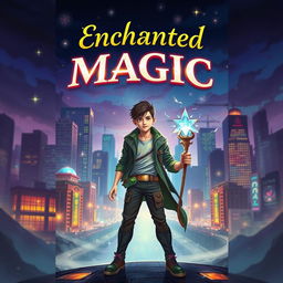 An eye-catching book cover for the title 'Enchanted Magic'