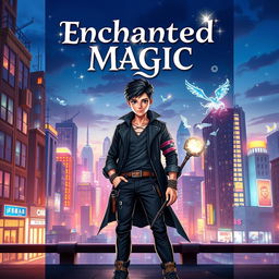 An eye-catching book cover for the title 'Enchanted Magic'