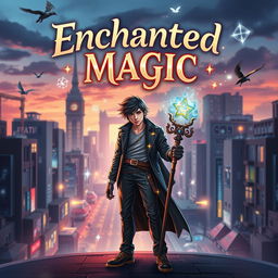 An eye-catching book cover for the title 'Enchanted Magic'