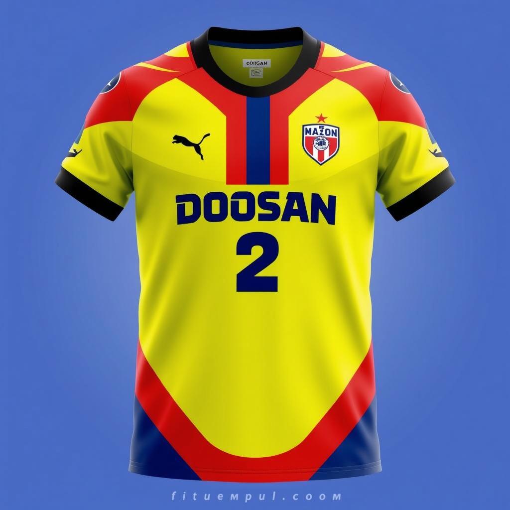 A football jersey design inspired by the example provided, featuring the Doosan 2 logo