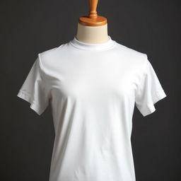 A plain white t-shirt displayed on a mannequin, featuring a smooth, wrinkle-free fit that showcases the fabric's texture beautifully