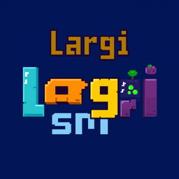 A Terraria-inspired pixel art logo featuring the word "largi" positioned at the top and the word "smp" placed below it