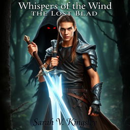 A fantasy ebook cover featuring the warrior Aric standing majestically in a mystical forest