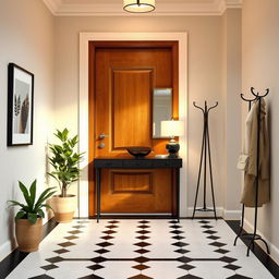 A beautifully designed home entryway featuring a modern and welcoming atmosphere