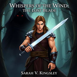 An illustrated ebook cover featuring the warrior Aric standing tall in a mystical forest