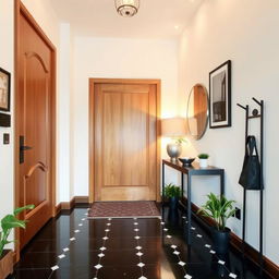 A beautifully designed home entryway influenced by the uploaded image, featuring a modern and welcoming atmosphere