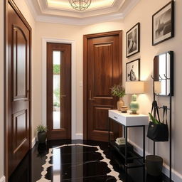 A beautifully designed home entryway influenced by the uploaded image, featuring a modern and welcoming atmosphere