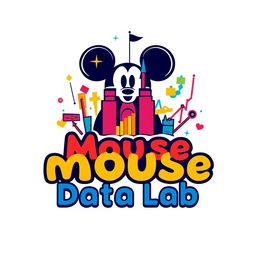 A logo design for an Instagram account named 'Mouse Data Lab' that specializes in data analytics, metrics, and numbers related to Disney Parks around the globe