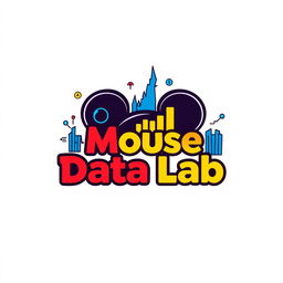 A logo design for an Instagram account named 'Mouse Data Lab' that specializes in data analytics, metrics, and numbers related to Disney Parks around the globe