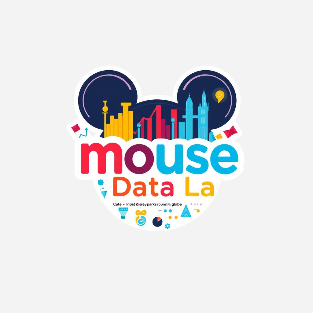 A logo design for an Instagram account named 'Mouse Data Lab' that specializes in data analytics, metrics, and numbers related to Disney Parks around the globe