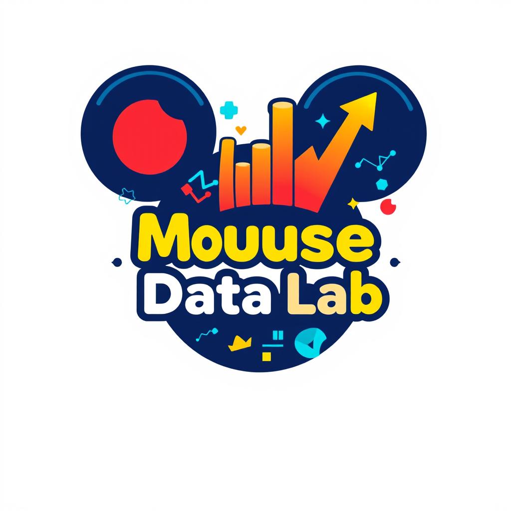 A logo design for an Instagram account named 'Mouse Data Lab' that specializes in data analytics, metrics, and numbers related to Disney Parks around the globe