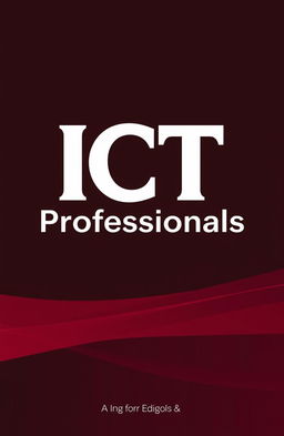 Book cover design for 'ICT for Professionals', featuring a dark maroon color aesthetic