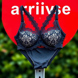 A vibrant red road sign featuring the word 'arrivée' in white letters