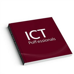 Book cover design for 'ICT for Professionals', showcasing a dark maroon color aesthetic