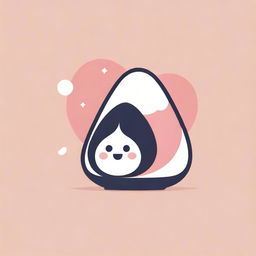 Create a cute and colorful logo featuring a kawaii-style onigiri (Japanese rice ball) for a store that specializes in these traditional snacks.