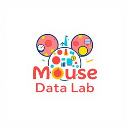 A logo design for an Instagram account named 'Mouse Data Lab', dedicated to data analytics, metrics, and numbers from Disney Parks around the world