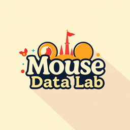 A logo design for an Instagram account named 'Mouse Data Lab', dedicated to data analytics, metrics, and numbers from Disney Parks around the world