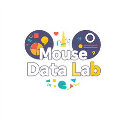 A logo design for an Instagram account named 'Mouse Data Lab', dedicated to data analytics, metrics, and numbers from Disney Parks around the world