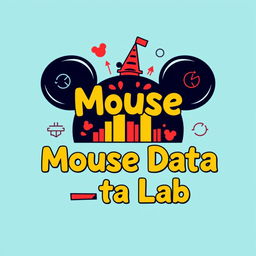 A logo design for an Instagram account called 'Mouse Data Lab', dedicated to data analytics, metrics, and numbers from Disney Parks worldwide