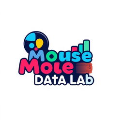 A logo design for an Instagram account named 'Mouse Data Lab', dedicated to data analytics, metrics, and numbers from Disney Parks worldwide, infused with a playful Pixar vibe