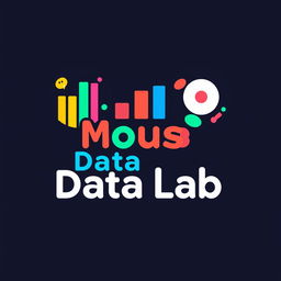 A logo design for an Instagram account named 'Mouse Data Lab', dedicated to data analytics, metrics, and numbers from Disney Parks worldwide, infused with a playful Pixar vibe