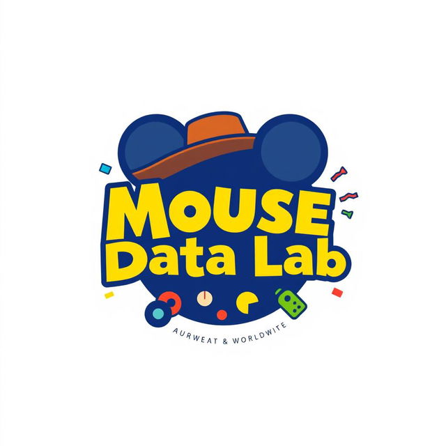 A logo design for an Instagram account called 'Mouse Data Lab', focused on data analytics, metrics, and numbers related to Disney Parks worldwide