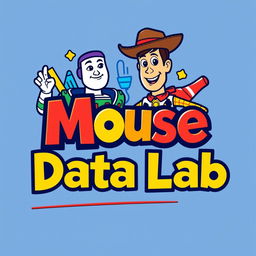 A logo design for an Instagram account named 'Mouse Data Lab', focused on data analytics, metrics, and numbers for Disney Parks worldwide