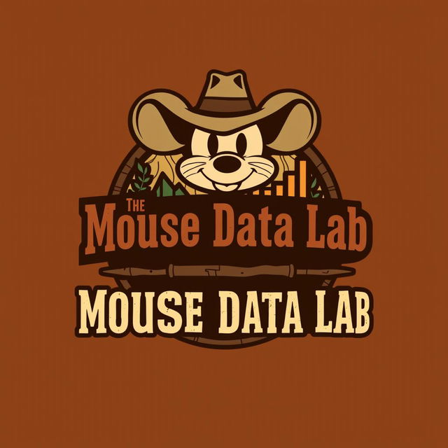 A logo design for an Instagram account named 'Mouse Data Lab', emphasizing data analytics, metrics, and numbers for Disney Parks across the globe