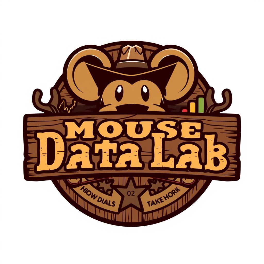 A logo design for an Instagram account named 'Mouse Data Lab', emphasizing data analytics, metrics, and numbers for Disney Parks across the globe