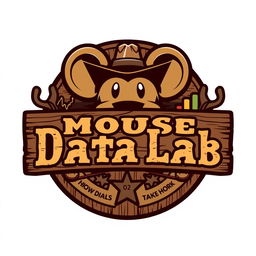 A logo design for an Instagram account named 'Mouse Data Lab', emphasizing data analytics, metrics, and numbers for Disney Parks across the globe