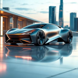 A stunning modern concept car by GMB, featuring an avant-garde design with smooth, flowing curves and a futuristic silhouette