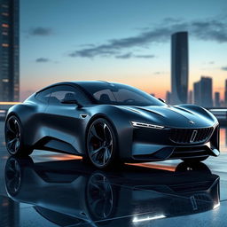 A stunning modern concept car by GMB, featuring an avant-garde design with smooth, flowing curves and a futuristic silhouette