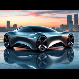 A stunning modern concept car by GMB, featuring an avant-garde design with smooth, flowing curves and a futuristic silhouette