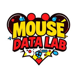 A logo design for an Instagram account titled 'Mouse Data Lab', dedicated to data analytics, metrics, and numbers for Disney Parks around the world, infused with a Marvel vibe