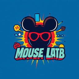 A logo design for an Instagram account titled 'Mouse Data Lab', dedicated to data analytics, metrics, and numbers for Disney Parks around the world, infused with a Marvel vibe