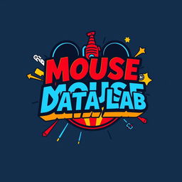 A logo design for an Instagram account titled 'Mouse Data Lab', dedicated to data analytics, metrics, and numbers for Disney Parks around the world, infused with a Marvel vibe