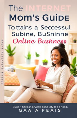 A warm and inviting cover design for a book titled 'The Internet Mom's Guide to Starting a Successful Online Business'