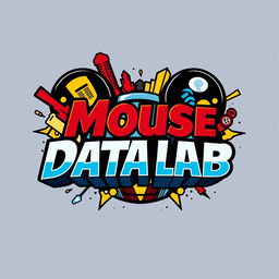 A logo design for an Instagram account titled 'Mouse Data Lab', dedicated to data analytics, metrics, and numbers for Disney Parks globally, infused with a Marvel vibe