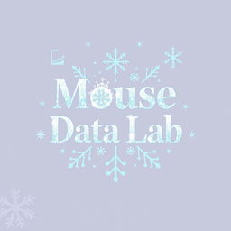 A logo design for an Instagram account titled 'Mouse Data Lab', focusing on data analytics, metrics, and numbers for Disney Parks globally, infused with a Frozen vibe