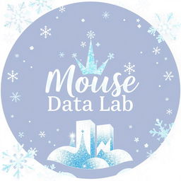 A logo design for an Instagram account titled 'Mouse Data Lab', focusing on data analytics, metrics, and numbers for Disney Parks globally, infused with a Frozen vibe