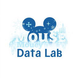 A logo design for an Instagram account titled 'Mouse Data Lab', focusing on data analytics, metrics, and numbers for Disney Parks globally, infused with a Frozen vibe