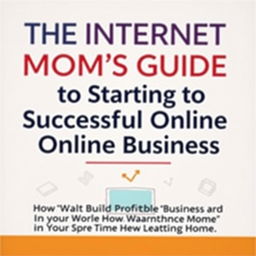A visually appealing book cover featuring the title 'The Internet Mom's Guide to Starting a Successful Online Business' prominently displayed at the top in bold, modern typography