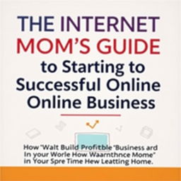 A visually appealing book cover featuring the title 'The Internet Mom's Guide to Starting a Successful Online Business' prominently displayed at the top in bold, modern typography