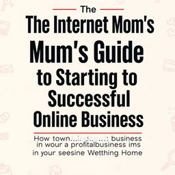 A visually appealing book cover featuring the title 'The Internet Mom's Guide to Starting a Successful Online Business' prominently displayed at the top in bold, modern typography