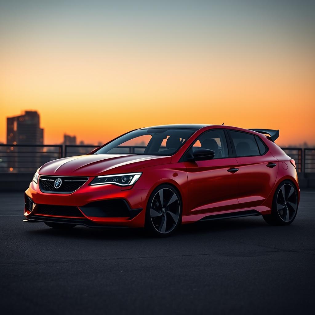 A striking SAAB hatchback concept that draws inspiration from both Porsche design elements and the sporty aesthetic of the VW GTI